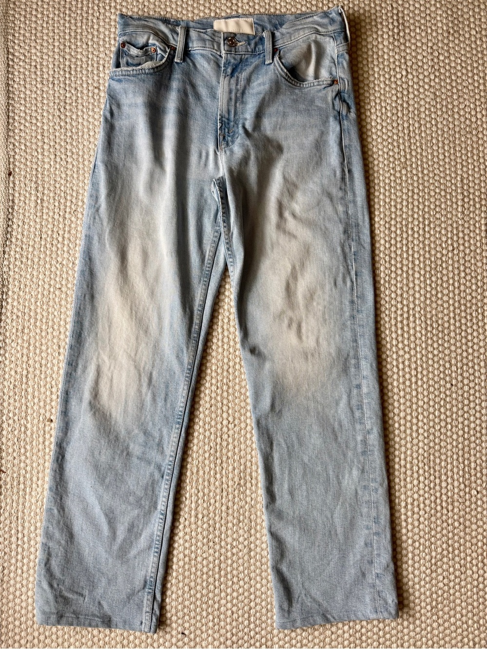 MOTHER | Light Wash High Waisted Straight Leg Jeans | Size 28